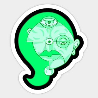 Green Abstract Woman Sticker